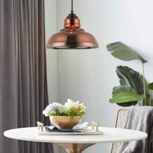 CLA LAMINA: Retro Copper Coloured Dome Glass Pendant Light