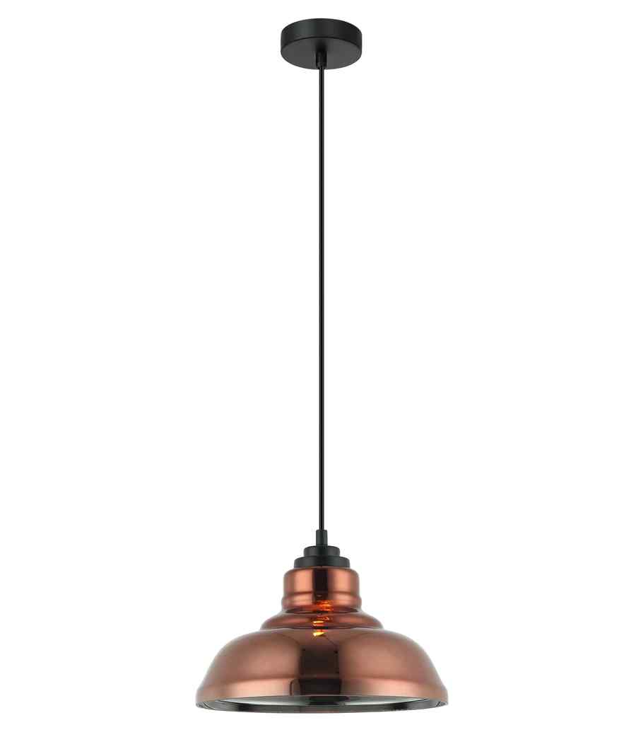 CLA LAMINA: Retro Copper Coloured Dome Glass Pendant Light - Image 2