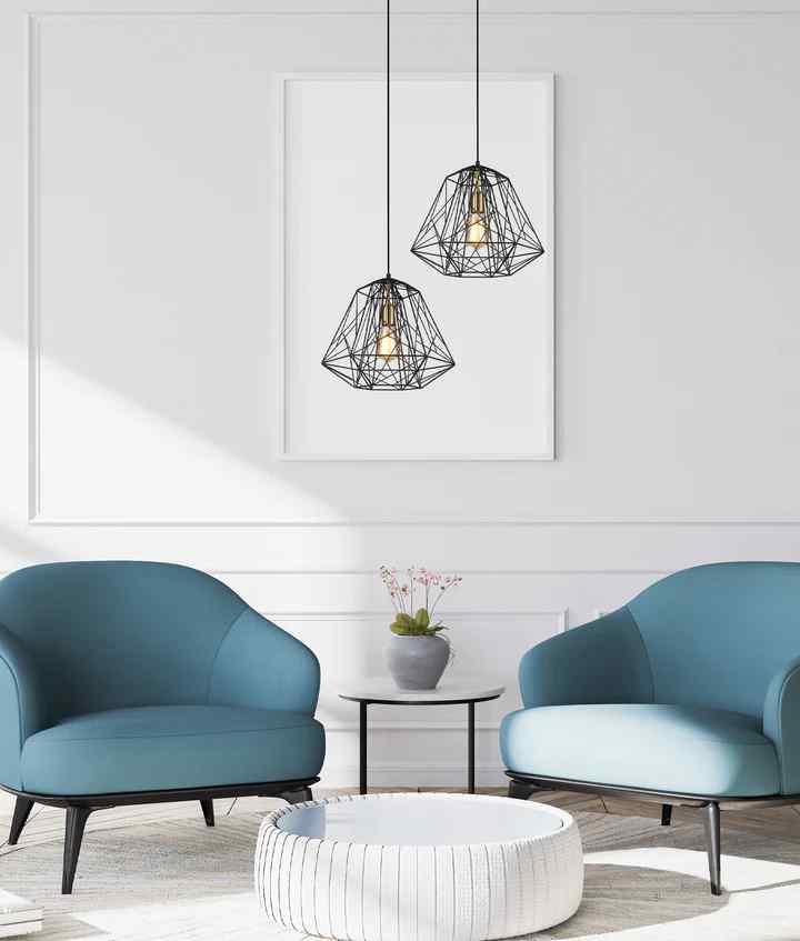 CLA MARTE: Geometric Design Interior Iron Cage Pendant Lights - Image 2