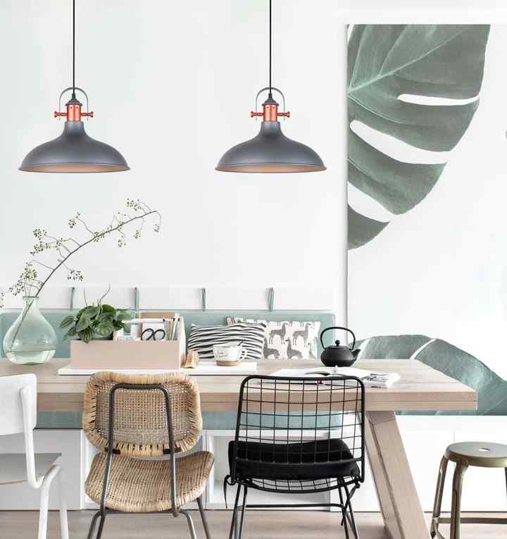 CLA NARVIK: Industrial Scandinavian Dome Shape With Copper Plating Pendant Lights
