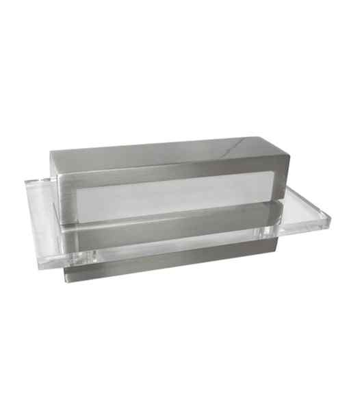 CLA NEW YORK: City Series LED Interior Satin Nickel With Clear Acrylic Border Rectangular Wall Light