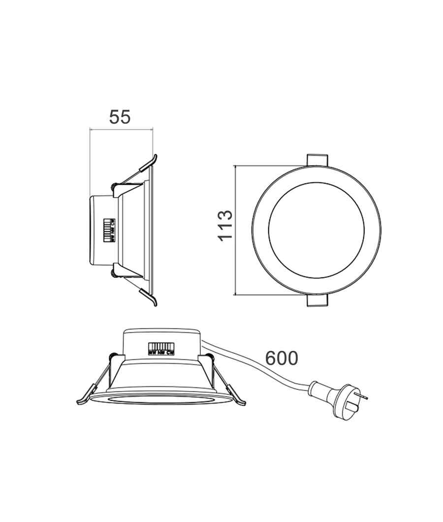 CLA NOVADLUX01A: LED Dimmable Tri-CCT with Changeable Faceplate(via clip) Recessed Downlight - Image 7