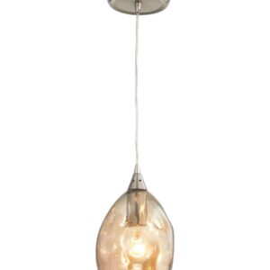 CLA ORDITO: Abstract Chrome With Glass Ellipse Pendant Lights