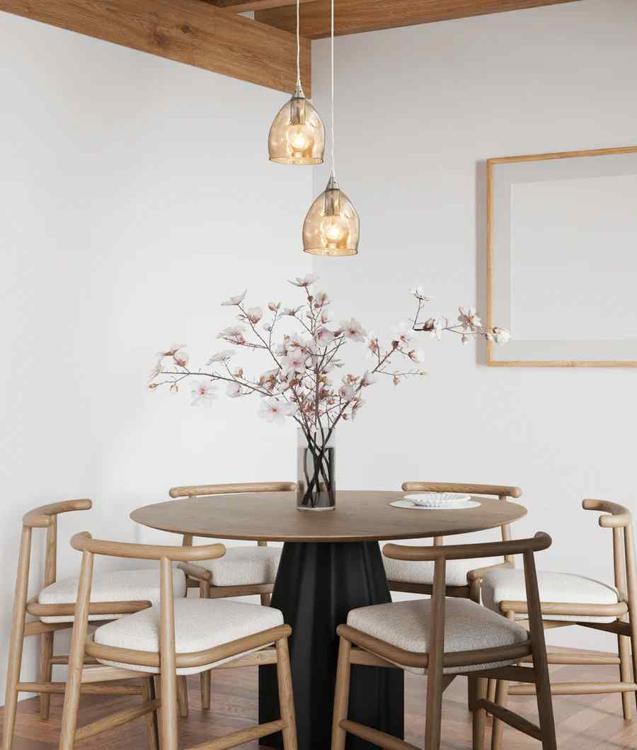 CLA ORDITO: Abstract Chrome With Glass Ellipse Pendant Lights - Image 2