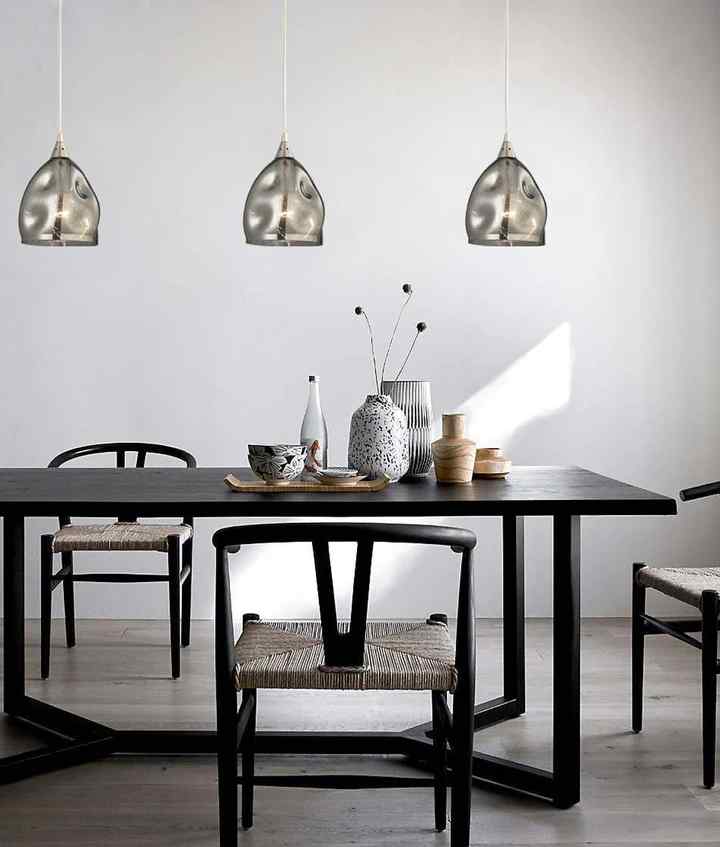 CLA ORDITO: Abstract Chrome With Glass Ellipse Pendant Lights - Image 3