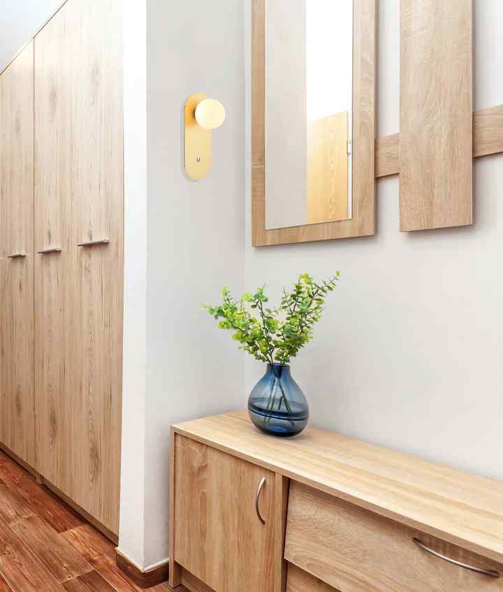 CLA OVALIS: Interior Round Opal Diffuser Oblong Base with Switch Wall Lights