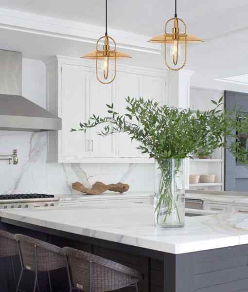 CLA PAPILLON: Interior Oblong Iron with Glass Coolie Pendant Lights - Image 7