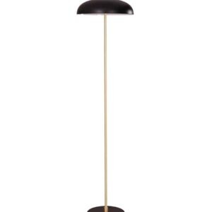 CLA PARAGUAS: Interior Black Dome Shade with Brass Rod Floor Lamp
