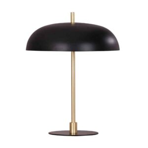 CLA PARAGUAS: Interior Black Dome Shade with Brass Rod Table Lamp