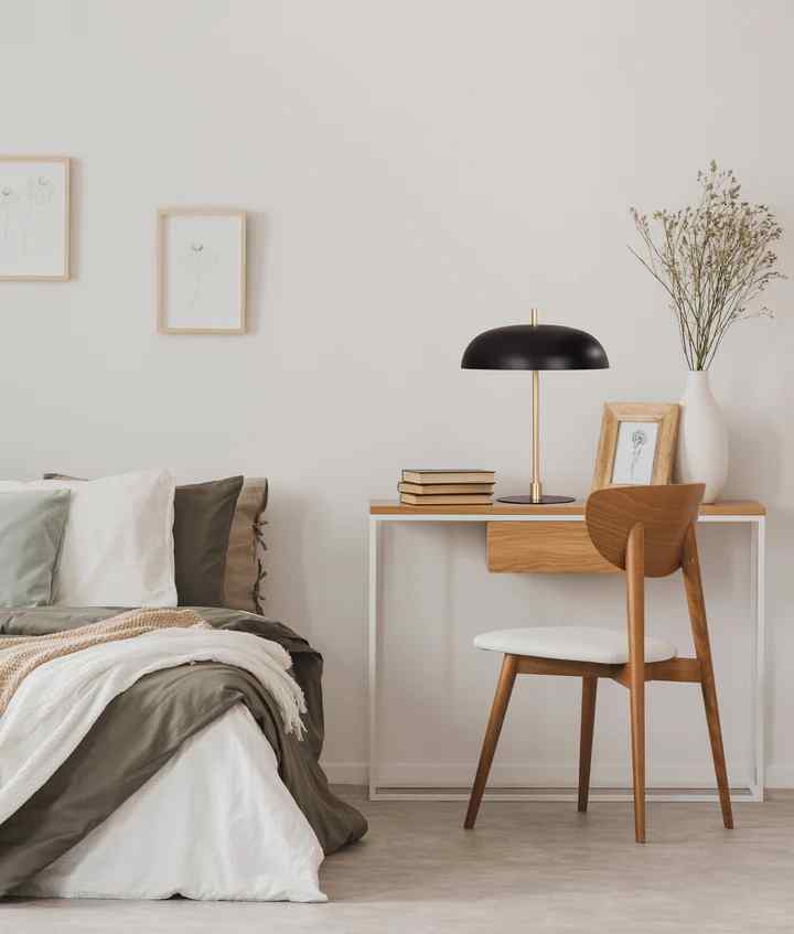 CLA PARAGUAS: Interior Black Dome Shade with Brass Rod Table Lamp - Image 2