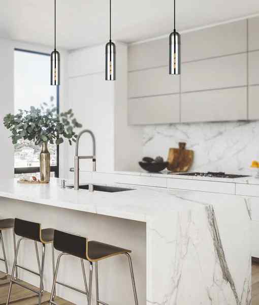 CLA PASTILLE: Interior Round Top Cylinder Glass Pendant Lights - Image 2