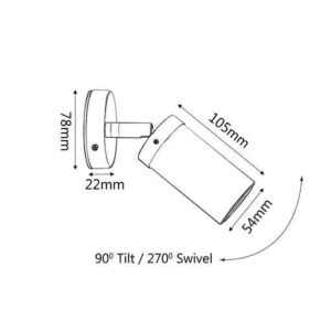 CLA GU10 Exterior Wall Pillar Spot Lights (Aged Copper) IP54