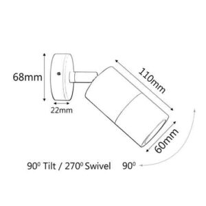 CLA GU10 Exterior Wall Pillar Spot Lights (Black Aluminium) IP65