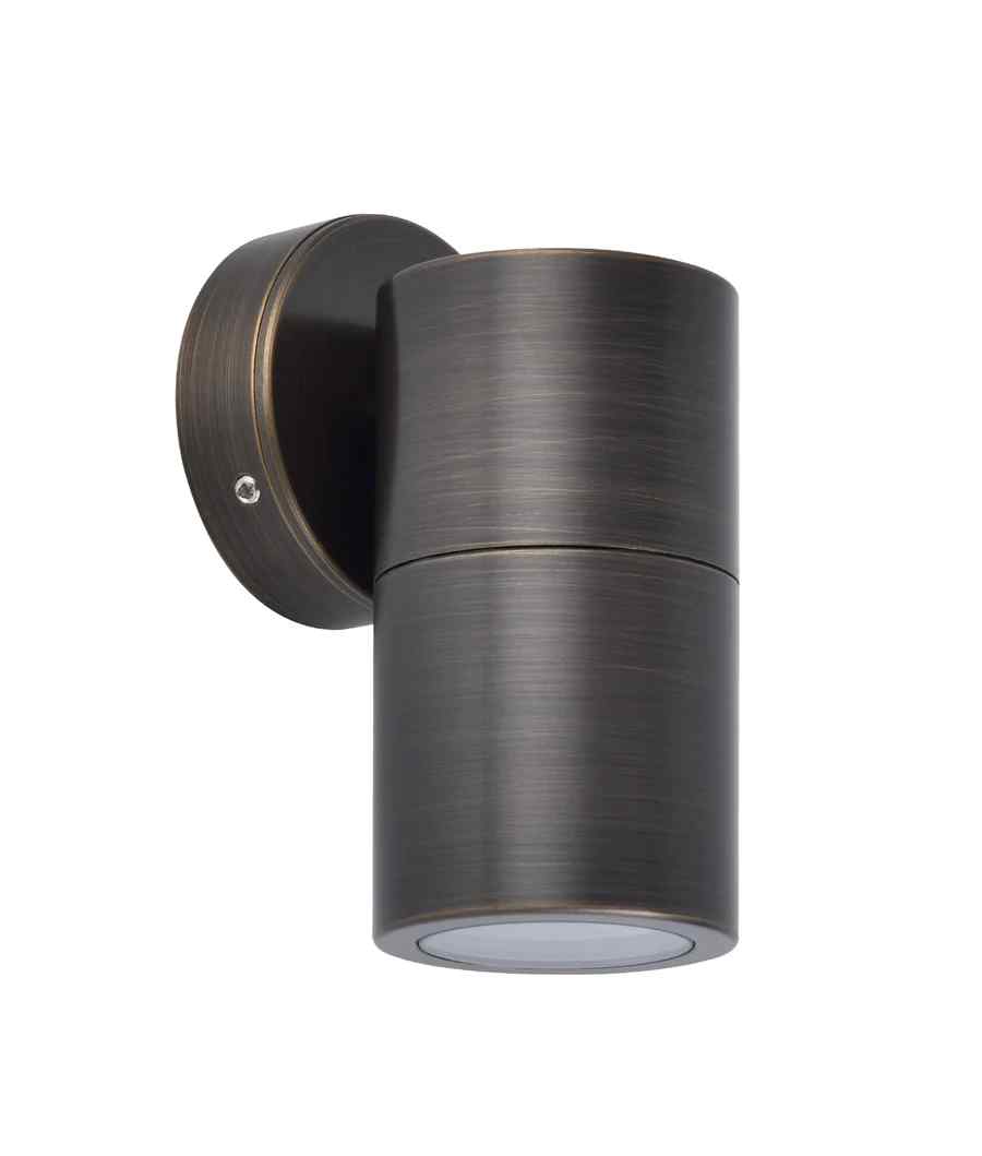 CLA GU10 Exterior Wall Pillar Spot Lights (Rustic Brass) IP65 - Image 2