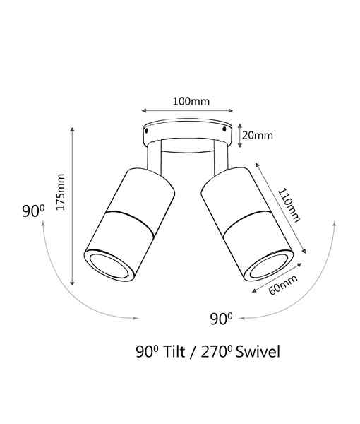 CLA GU10 Exterior Wall Pillar Spot Lights (316 Stainless Steel) IP65 - Image 6