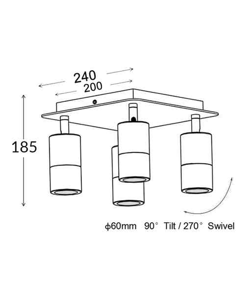 CLA GU10 Exterior Adjustable Head Bar Lights (White) IP44 - Image 7
