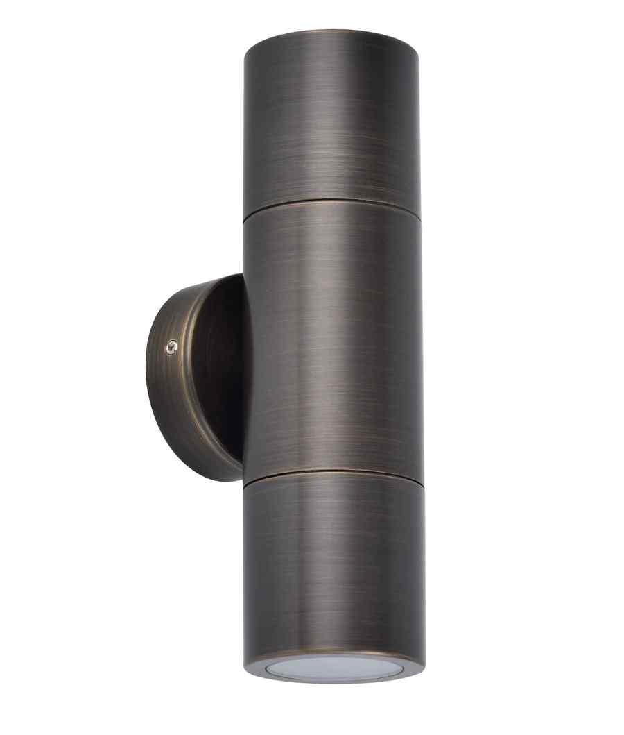CLA GU10 Exterior Wall Pillar Spot Lights (Rustic Brass) IP65 - Image 5