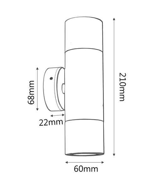 CLA GU10 Exterior Wall Pillar Spot Lights (Aged Brass) IP65 - Image 8