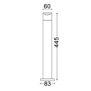 CLA PHARE: GU10 Surface Mounted Titanium Anti Glare Bollard Light IP54