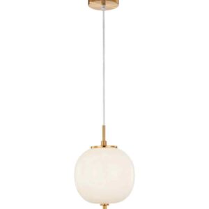 CLA PINO: Interior Opal Matte / Smokey Black Mirror Finish Glass Round Pendant Lights