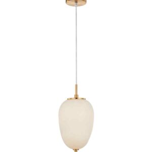 CLA PINO: Interior Opal Matte / Smokey Black Mirror Finish Glass Oval Pendant Lights