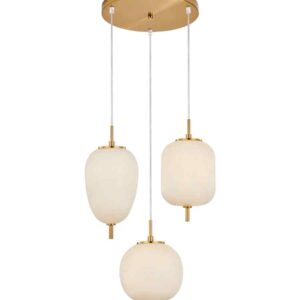 CLA PINO: Interior Opal Matte / Smokey Black Mirror Finish multiple Pendant Lights