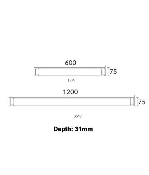 CLA RAZORDM: Interior Surface Mounted LED Dimmable Tri-CCT Battens - Image 2