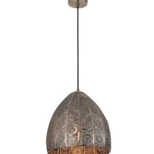 CLA SARI: Bohemian Interior Embossed Ellipse Aged Brass Steel Ombre Pendant Light