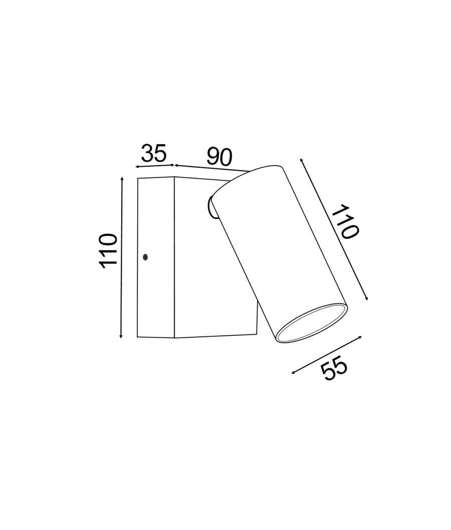 CLA SEC: Surface Mounted LED Tri-CCT Single Adjustable Wall/Pillar Light (Matte Black) IP65
