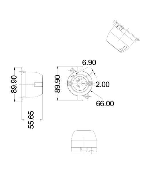 CLA 3-Pin Rear Connecting Single Surface Socket (10pcs Pack) - Image 2
