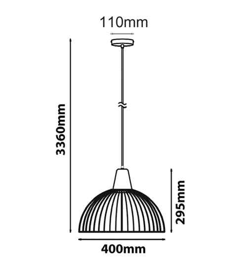 CLA STRAND: Iron and Wood Dome Cage Pendant Lights