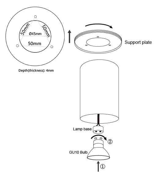 CLA SURFACE: GU10 Round Surface Mounted Ceiling Downlights
