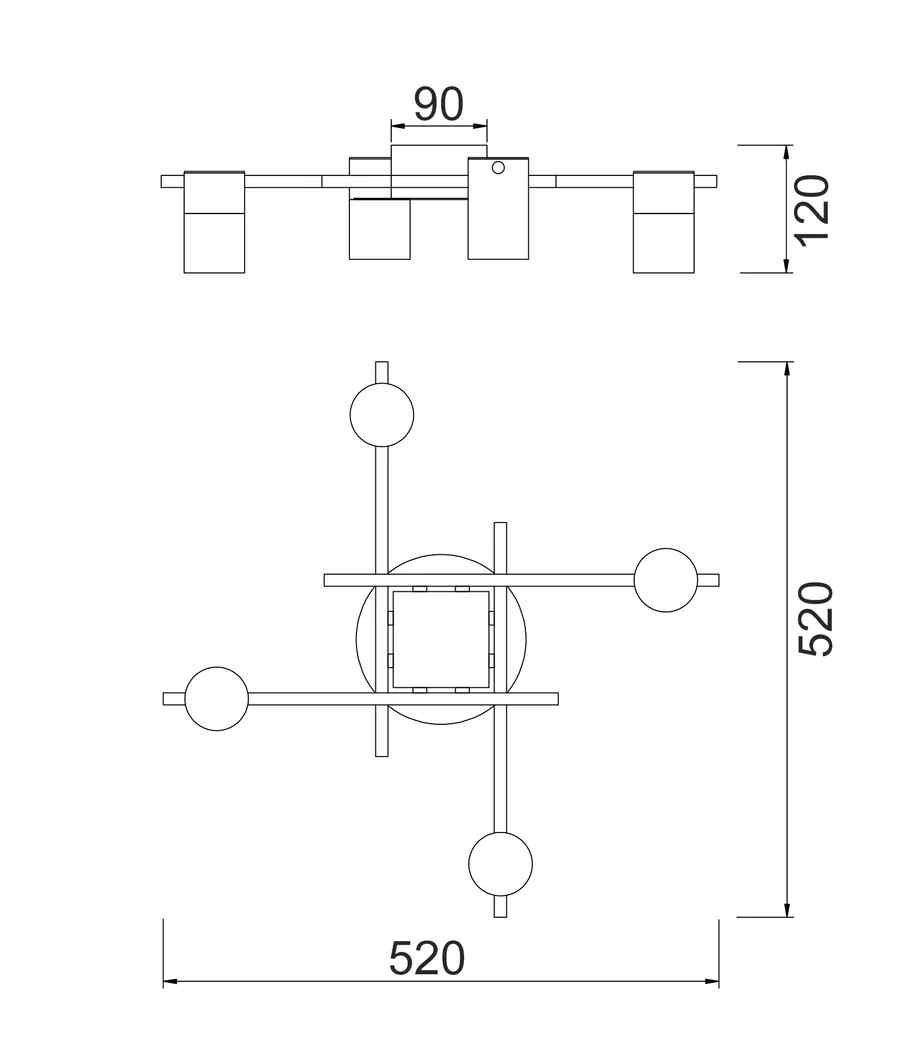 CLA TACHE: Interior Spot Ceiling Lights (with Adjustable Black & Antique Brass Heads) IP20 - Image 2