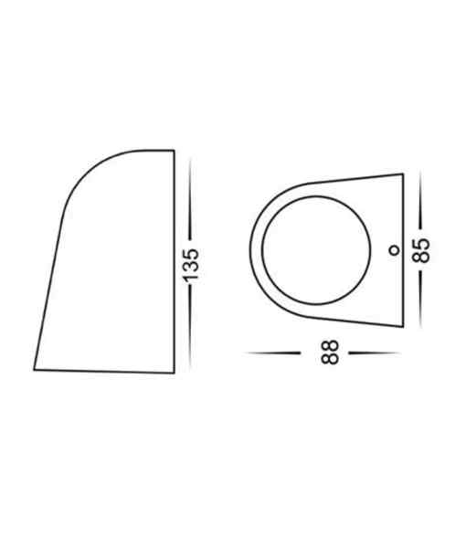 CLA TORQUE: Exterior GU10/MR16 Matte White Surface Mounted Cone Wall Lights IP65