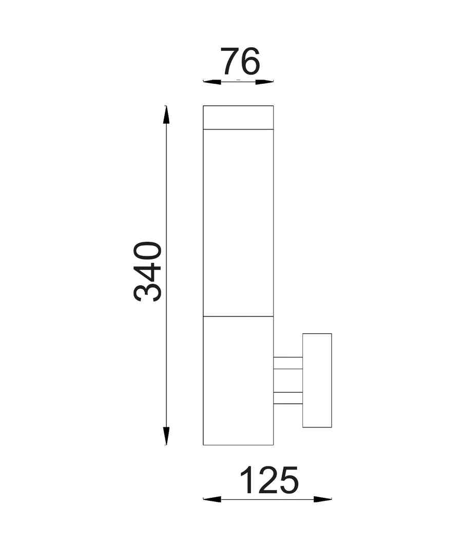CLA TORRE: Exterior E27 Surface Mounted Wall Light IP44 - Image 2