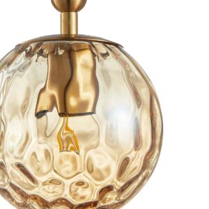 CLA TRATTINO: Interior Bronze Amber / Smokey Black Spherical Glass Multiple Round Base Pendant Lights