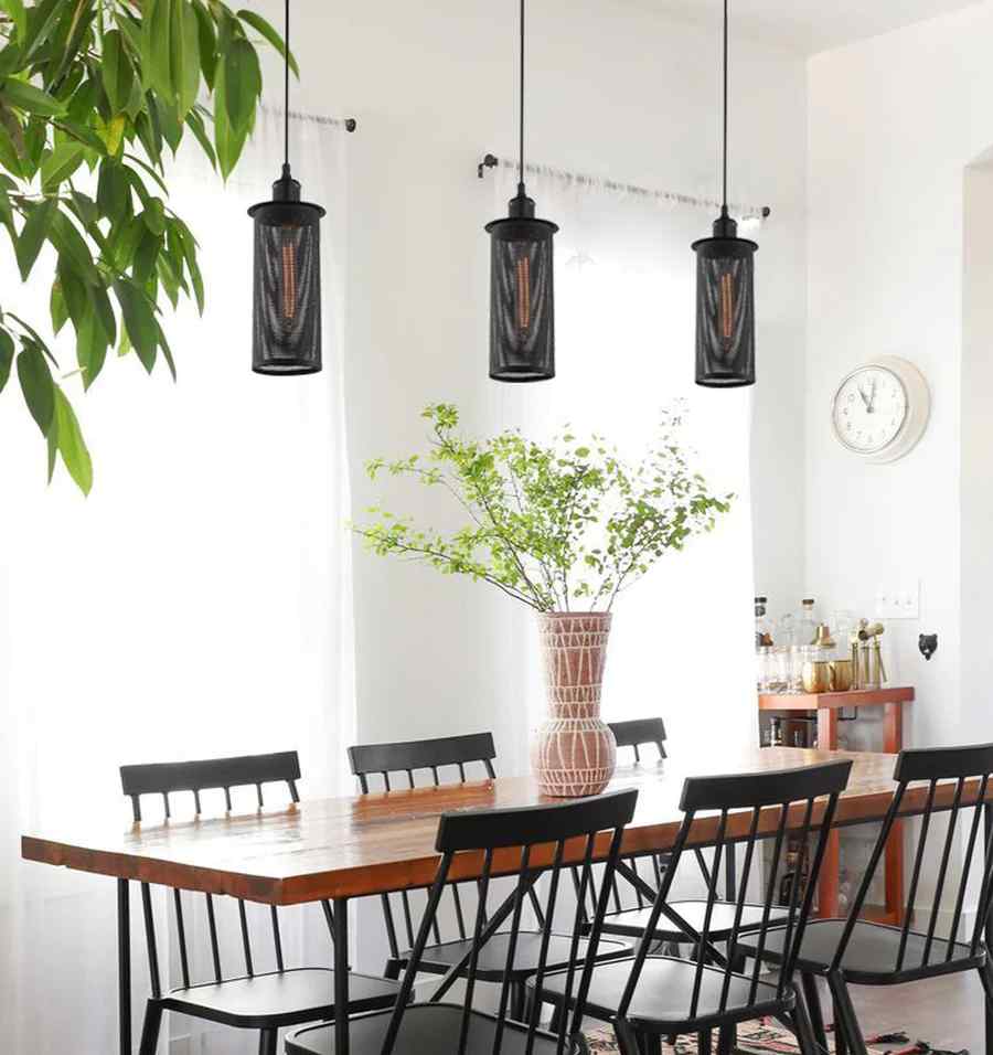 CLA VENETO: Industrial Aged Decorative Single Black Mesh Pendant Light - Image 4