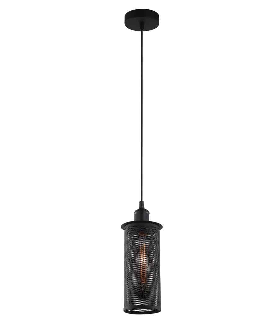 CLA VENETO: Industrial Aged Decorative Single Black Mesh Pendant Light - Image 2