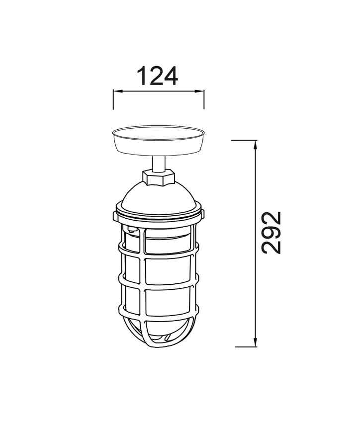 CLA VILLAKU: Exterior Cylinder Aluminium & Glass with Cage Ceiling / Wall Lights IP44 - Image 3