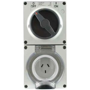 CGS Combination Switched Socket Outlet 3 Pin 10A 250V AC IP66 CS310