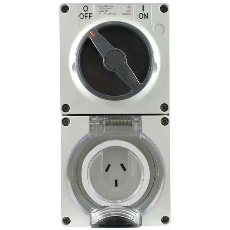 CGS Combination Switched Socket Outlet 3 Pin 15A 250V AC IP66 CS315