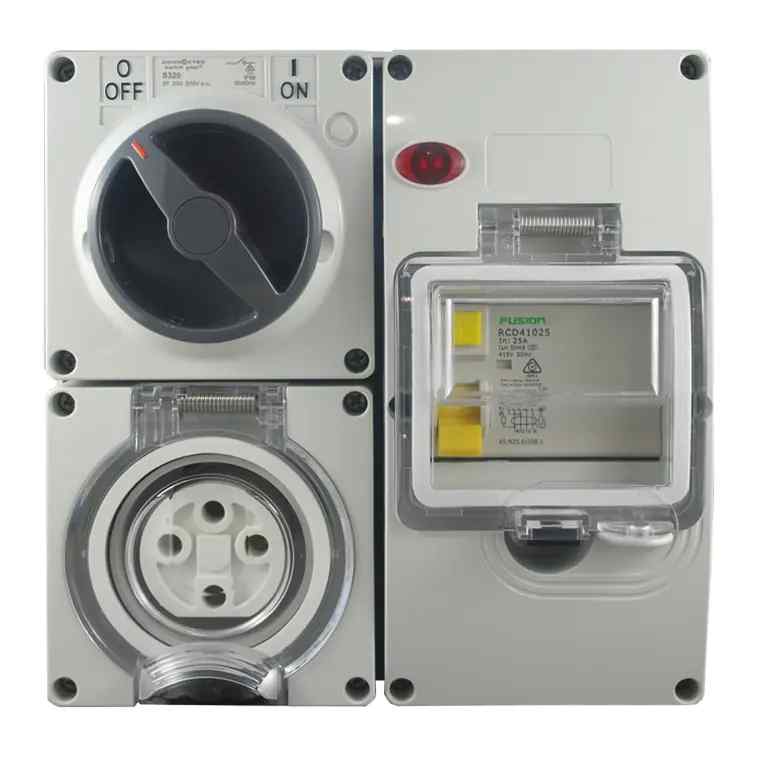CGS P66 RCD Protected Combination Switched Outlet 4 Pin – 500V 20A RPCS420
