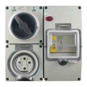 CGS IP66 RCD Protected Combination Switched Outlet 4 Pin – 500V 32A RPCS432
