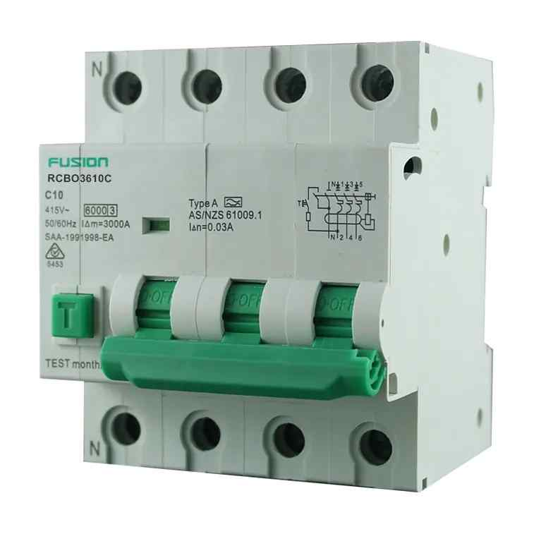 CSG RCBO 3P+N 6kA 415V 10A Type A