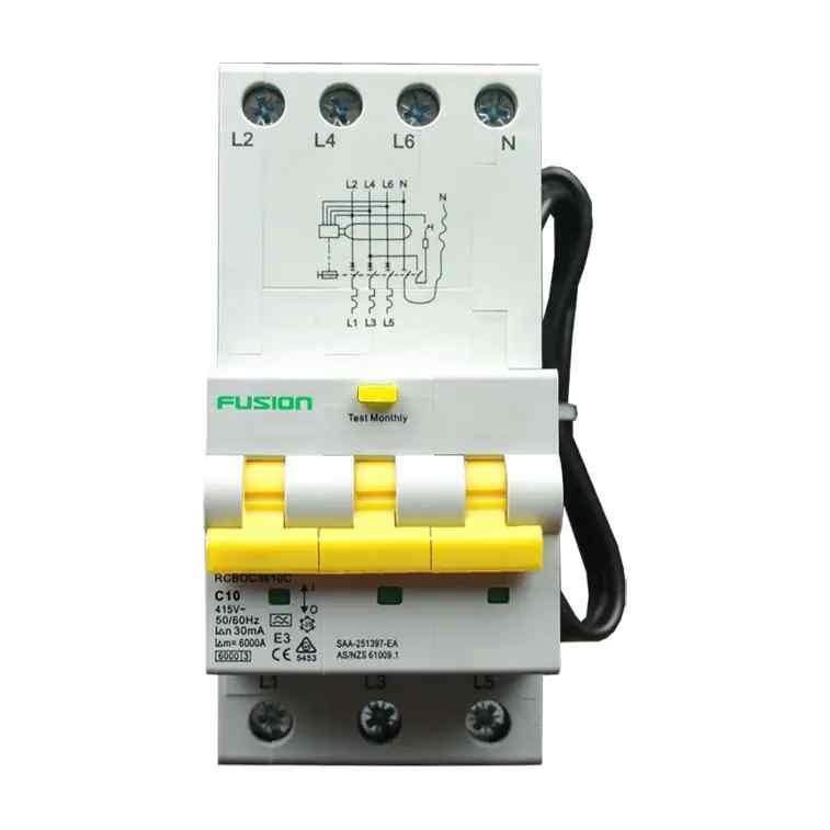 CSG RCBO 3P+N 10kA 415V 10A Chassis Mount - Image 2