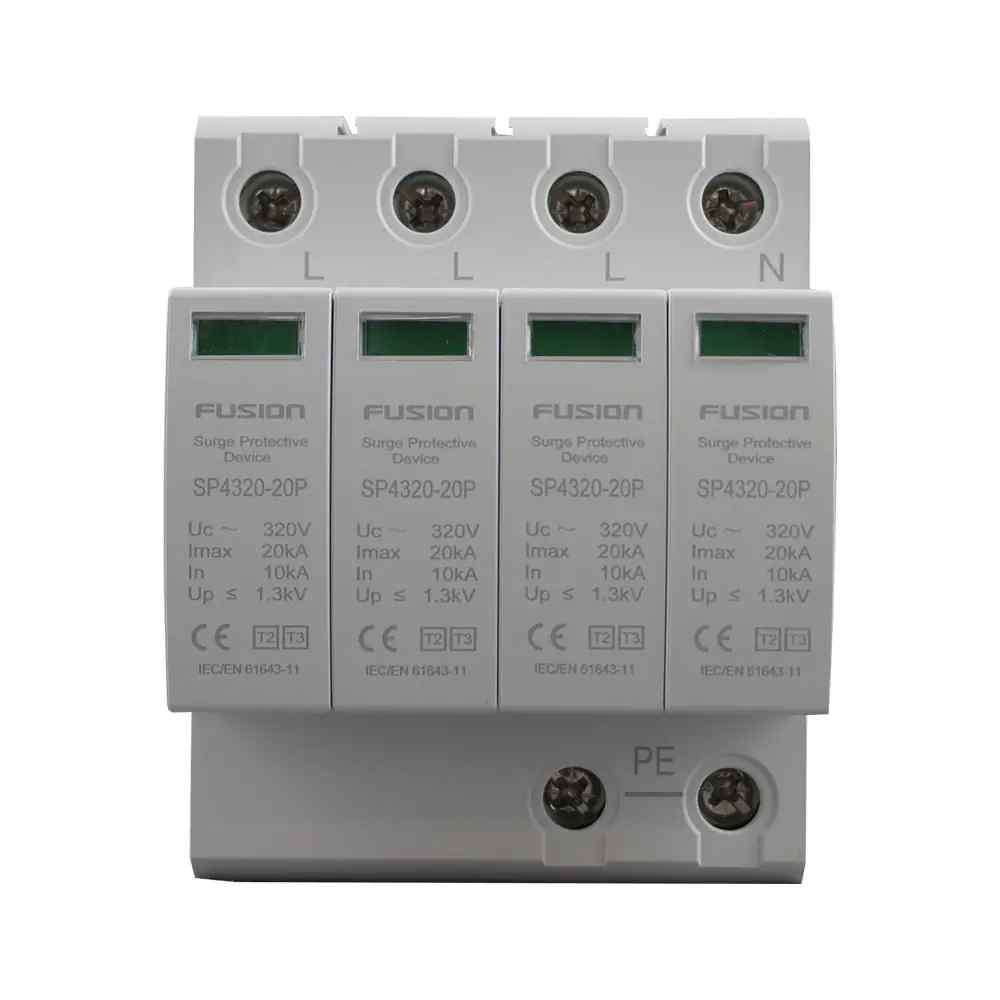 CSG Surge Arrestor Type 2 + 3, 4 Pole 320V 20kA L-L-L-N-PE