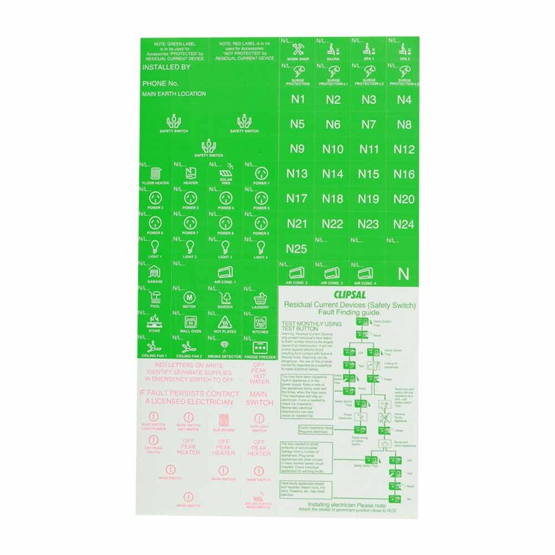 Clipsal MAX9 Enclosure Label Green