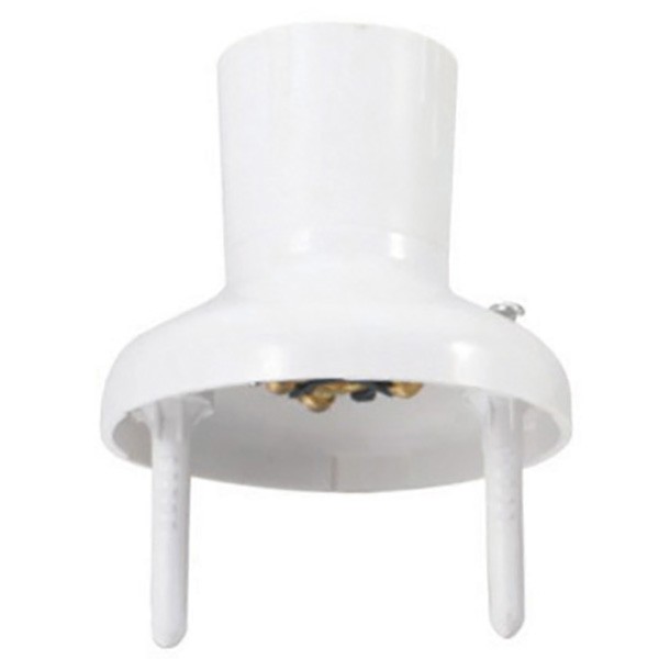 TradeSave Batten Lamp Holder, White with Fastening Plugs & Screws - TSBHO/F