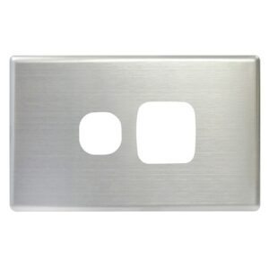 TradeSave Powerpoint Cover Plate, Single, Stainless Steel - TSEGPO1/SC