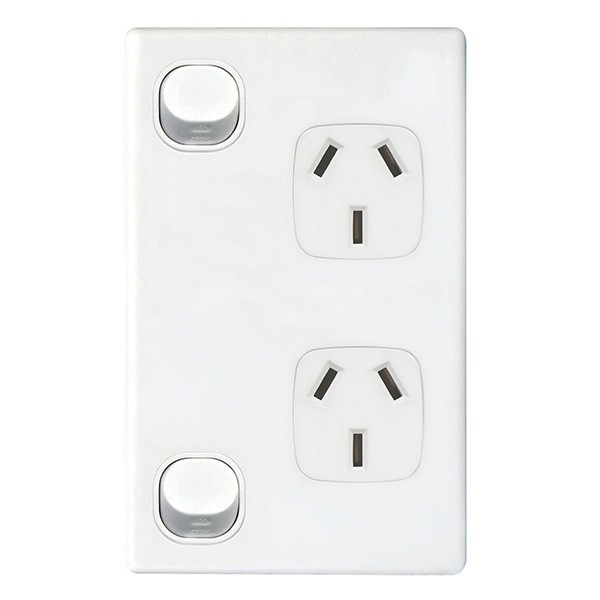 TradeSave Powerpoint Double, 10A, Vertical - TSEGPO2/V